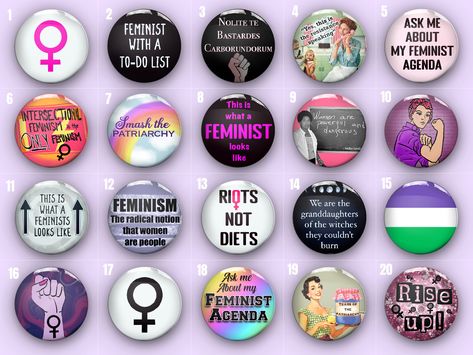 Feminist Pin Badges | Womens Rights | Equality | Activist | Empowerment | Gender Equlity| Handmade | Fast Delivery | 32mm/1.25" buttons Feminist Pins, Feminist Gift, Women's Rights, Womens Rights, Button Pins, Pin Badges, Gifts For Mum, Pin Collection, Handmade Bags