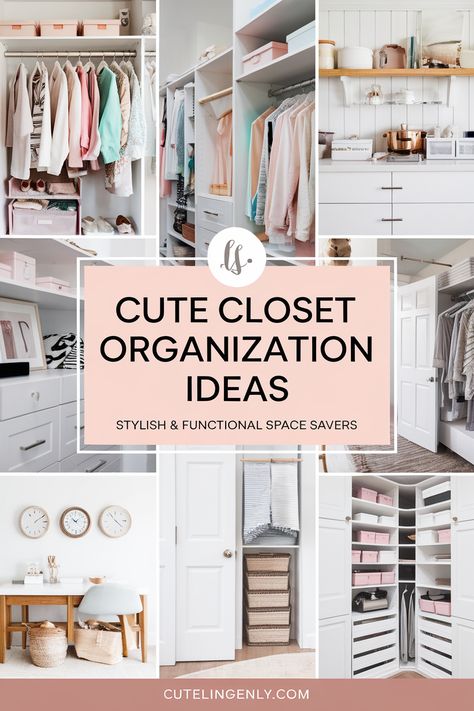 A well-organized closet not only saves time but also adds charm to your space. Whether you have a large walk-in or a compact wardrobe, thoughtful organization can transform your daily routine. The key is to blend practicality with style, creating a space that is both functional and visually appealing. From clever storage solutions to decorative displays, there are countless ways to make your closet neat, efficient, and inviting. Cute Closet Organization, Aesthetic Closet, Luxurious Wardrobe, Organized Closet, Cute Closet, Closet Organization Ideas, Minimalist Layout, Clever Storage Solutions, Storage Hacks