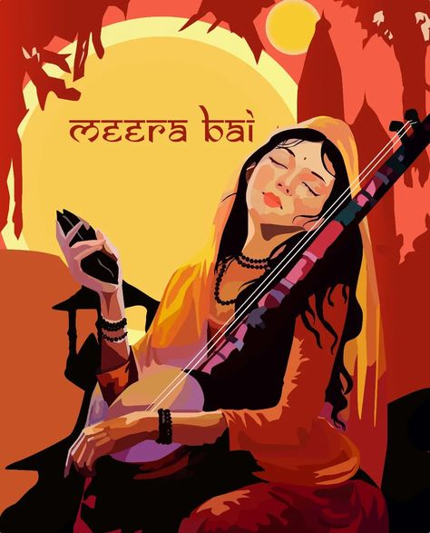 Meera Bai Vector Art Will be available on Pixabay (free to download) 2-3 days after uploading this post. #spiritual Meera Bai, Poster Drawing, Background Hd, Vector Art, Drawings, On Instagram, Quick Saves, Instagram, Art