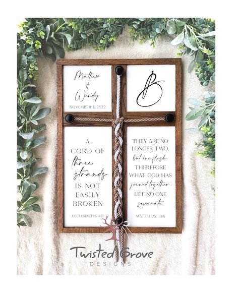 A Cord of Three Strands What God Joined Together Wedding - Etsy Wedding Sign Gift, Wedding Unity Ceremony, Unity Ideas, Wedding Ceremony Unity, Unity Sand Ceremony, Cord Of Three Strands, Renewal Ceremony, Unity Sand, Vow Renewal Ceremony