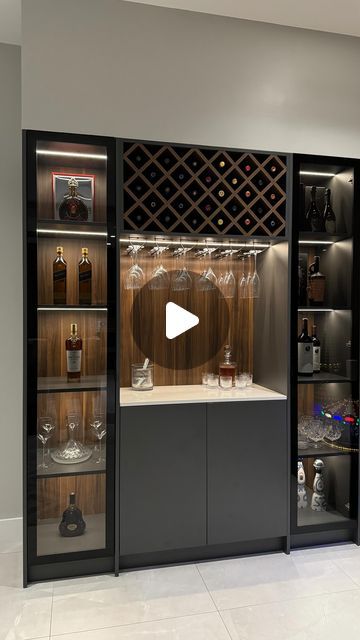 Wine Wall Refrigerator, Luxury Wine Cabinet Design, Glass Wine Cellar Wall, Small Wine Cellar Ideas, Wall Panels Design, Wine Cellar Wall, Wine Fridge Celler Litchne Wall, Panels Design, Custom Bars & Wine Liquor Shelves