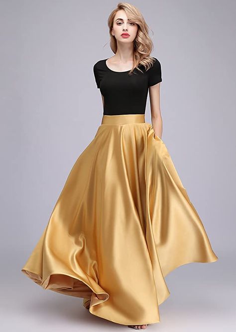 Modest Formal Skirts, Long Skirt Formal, Womens Evening Gowns, Satin Skirts, Midi Skater Dress, Skirts Long, Evening Skirts, Dressy Skirts, Best Summer Dresses