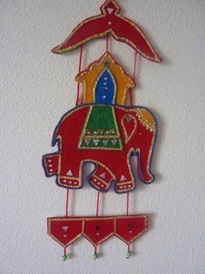 Navratri / Dussehra Craft Fun Activities For Kids - Kids Art & Craft Elephant Template, Elephant Wall Hanging, Board Crafts, Wall Hanging Ideas, Elephant Crafts, Felt Wall Hanging, Felt Wall, Beautiful Crafts, Diy Diwali Decorations