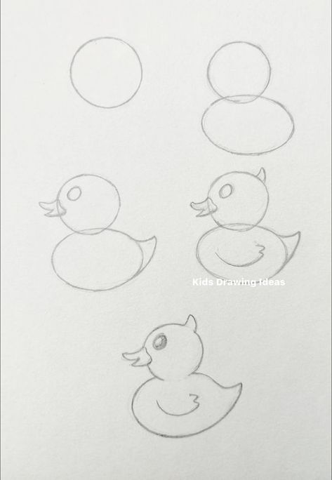 Duck Drawing For Kids, Beak Drawing, Easy Duck Drawing, Kids Drawing Easy, Kids Drawing Ideas, Duck Beak, Drawing Easy Step By Step, Duck Drawing, Abstract Art Gallery