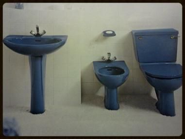 Old Colours Bathroom Suites UK Obsolete Discontinued Retro Blue Vintage Bathroom, Bathroom Suites Uk, 70s Bathroom, Coloured Bathroom, Corner Basin, Toilet Cistern, Blue Bath, Bath Panel, Italian Home