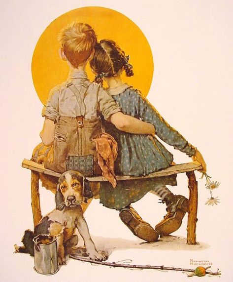 16 Brilliant Artists And Their Animal Muses Norman Rockwell Art, Rockwell Paintings, Norman Rockwell Paintings, Dwight Eisenhower, Whimsical Paintings, Edward Hopper, Sunset Art, Norman Rockwell, Art Sur Toile