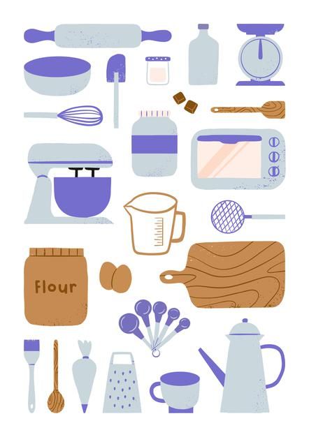 Hand drawn baking tools and equipment ba... | Premium Vector #Freepik #vector #background #food #vintage #restaurant Baking Tools Illustration, Kitchen Tools Drawing, Baking Tools And Equipment, Kitchen Elements, Dessert Logo, Food Vintage, Background Food, Bakery Kitchen, Baking Equipment