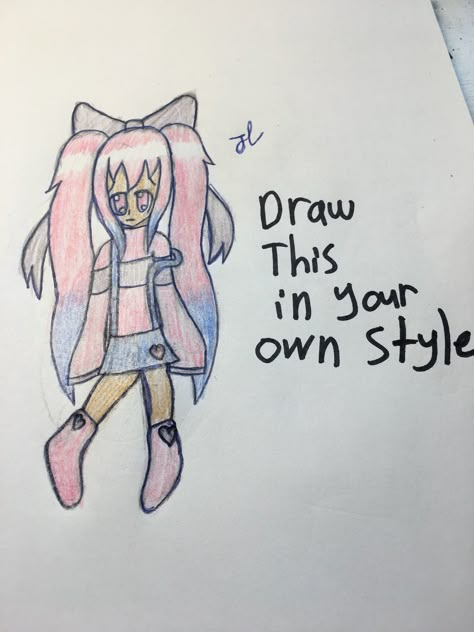 I've never tried this so I want to see what you can do! You people might not find this, but feel free to try ♪(^∇^*) Drawing What You See, What Do You See Draw It, Draw What You See, Drawing Ideas Dragon, Draw This In Ur Style, Draw This In Your Style, Art Middle School, Own Art Style, Art Assessment