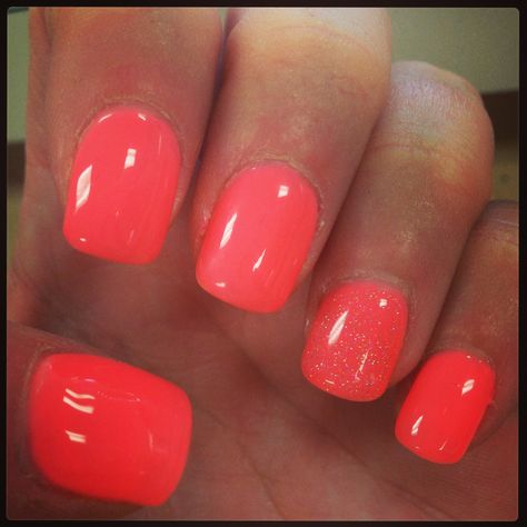 Nail Designs Toenails, Red Orange Nails, Red Summer Nails, White Summer Nails, Bright Summer Nails Designs, Long Red Nails, Bright Red Nails, Orange Nail Designs, Orange Nail Polish