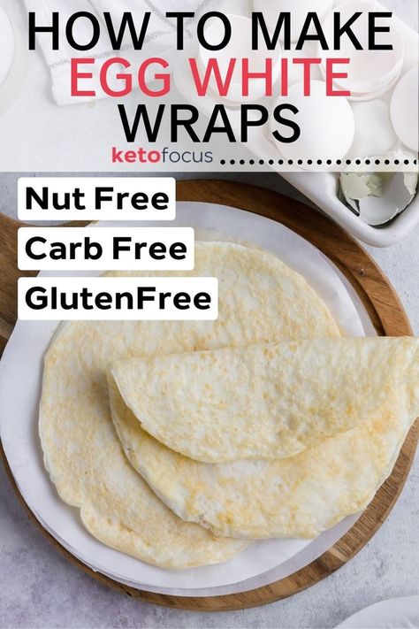 Egg White Wraps, Egg Whites Wrap, Egg White Recipes, Low Sugar Diet Recipes, Keto Tortillas, How To Make Eggs, Egg Wrap, Boiled Egg Diet Plan, Zero Carb