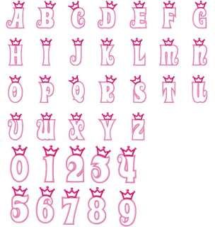 Curved Lettering 1 Machine Embroidery Design Set (DHD) Princess Font, Crown Applique, Alphabet Capital Letters, Princess Crowns, Disney Alphabet, Home Embroidery, Butterfly Stencil, Applique Letters, Yarn Embroidery