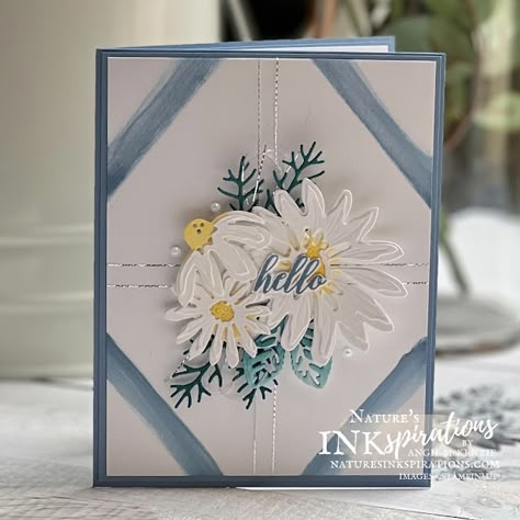 Stampin Up 2023-2024 Cards, Cheerful Daisies Dsp Stampin Up Cards, Stamping Up Cards 2023, Stampin Up Fresh As A Daisy 2023, Su Daisy Delight Cards, Daisy Cards Handmade, Birthday Cards Stampin Up Ideas, Gorgeous Garden Dies Stampin Up Cards, Cheerful Daisies Stampin Up Card Ideas