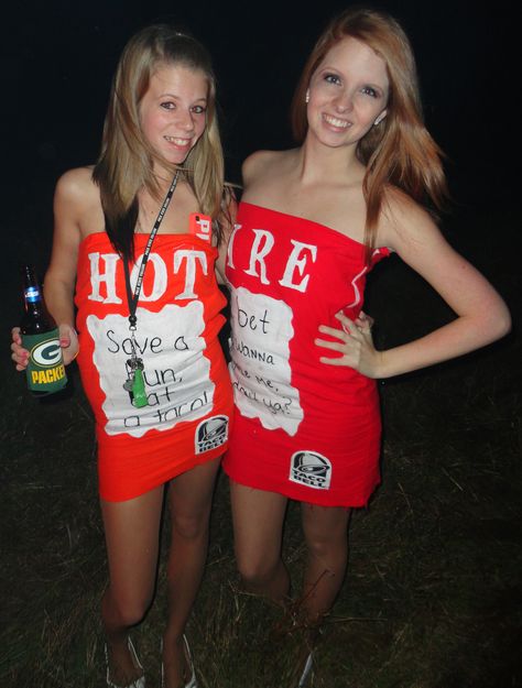 Taco Bell Hot Sauce Costumes! Hot Sauce Costume, Taco Bell Hot Sauce, Taco Bell, Hot Sauce, Sauce, Halloween