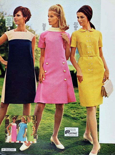 1965 Fashion, Dress With White Collar, 1960 Fashion, Conservative Fashion, 60s And 70s Fashion, Teen Dress, Fashion 1960s, Swinging Sixties, Sixties Fashion