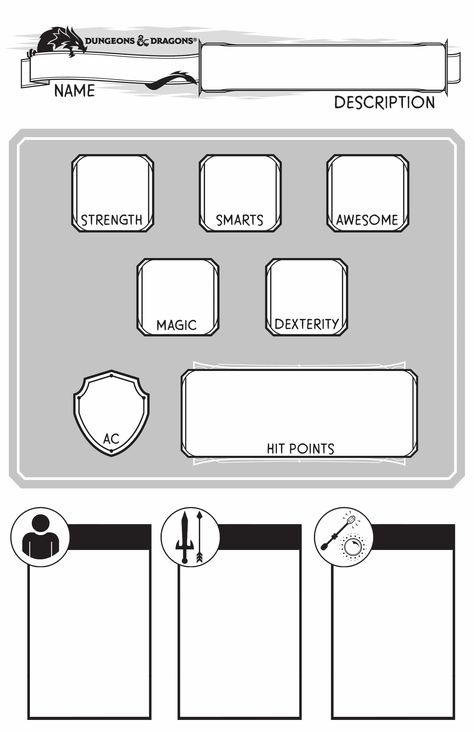 A simplified rule set and character sheet for young D&D players. Dnd Character Sheet, Dragon Names, Binder Ideas, Dragon Kid, Secret Tunnel, Simple Character, Power Man, Math About Me, World Ideas