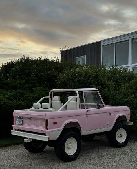 Pink Chevy Trucks, Pink Chevy, Vintage Volkswagen Bus, Old Bronco, Tiny Beach House, Senior Things, Coquette Vibes, Pink Truck, Vintage Volkswagen