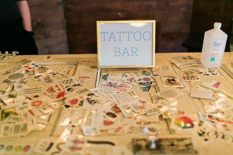 Tattoo Bar, Diy Guest Book, Alcohol Bar, Creative Wedding Cakes, Last Minute Wedding, Maroon Wedding, Edible Wedding Favors, Custom Cocktails, Wedding Activities