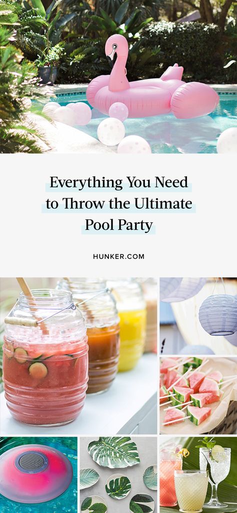 Summer is almost here, which means pool party season! Want the throw the ultimate poolside get together? Here are the key items to guarantee your party makes a memorable splash. #poolparty 30th Bday Pool Party, 21st Birthday Pool Party Decorations, Grown Up Pool Party Ideas, Pool Party Teen Ideas, Pool Party Essentials List, Pool Party Themes For Teens, Tea Party Pool Party, Pool Party Ideas For Women, Bridesmaid Pool Party