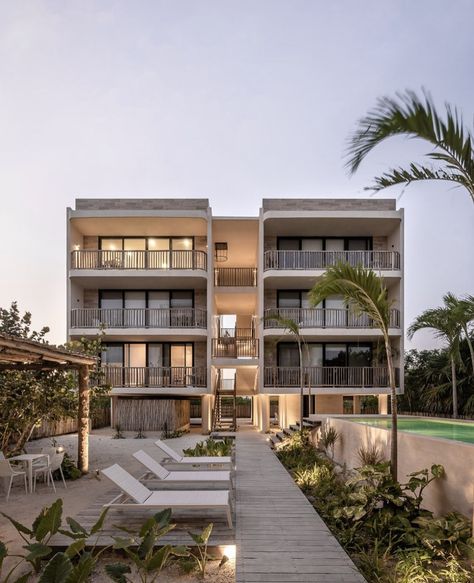 Residential Plan, Rooftop Apartment, Residential Building Design, Condo Design, Resort Villa, Serviced Apartments, Apartment Complexes, Sustainable Architecture, Cozumel