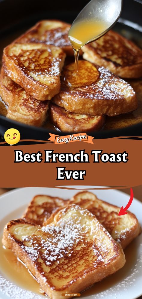 Discover why this is the best French toast ever, with its fluffy center, crisp edges, and a perfect golden-brown finish, served with a drizzle of maple syrup. #BreakfastTime #FrenchToast #BrunchIdeas French Toast With Flour, French Toast With Texas Toast Bread, Ultimate French Toast, French Toast Single Serving, French Toast Recipe Crispy, French Toast Regular Bread, French Toast Recipe For 1 Person, How To Make Good French Toast, Martha Stewart French Toast