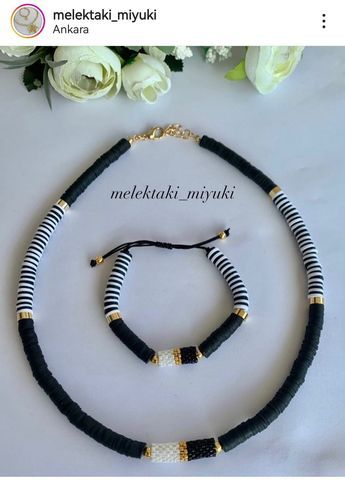 Heishi Jewelry, Pop Jewelry, Clay Bead Necklace, Fimo Jewelry, Heishi Necklace, Pretty Jewelry Necklaces, Jewelry Set Design, Beaded Jewels, Diy Bracelet Designs