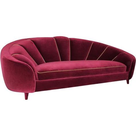 Art Deco Couch, Art Deco Sofa, Affordable Sofa, Red Sofa, Curved Sofa, Deco Furniture, Sofa Styling, Eclectic Interior, Interior Deco