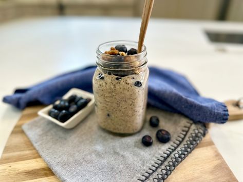 Blueberry Muffin Overnight Oats Joy Bauer Overnight Oats, Blueberry Muffin Overnight Oats, Breakfast Grains, Oatmeal Ideas, Joy Bauer Recipes, Today Recipes, Lean Recipes, Morning Recipes, Breakfast Bakes