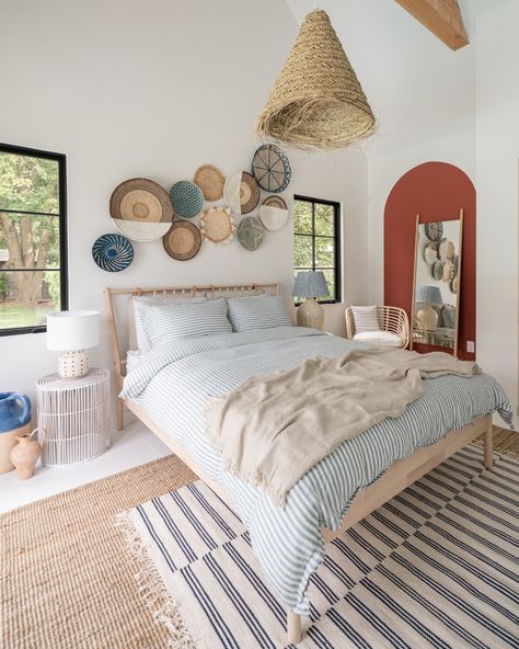 My Modern Mediterranean Bedroom Design - Bright Bazaar by Will Taylor Mediterranean Bedroom Design, Modern Mediterranean Bedroom, Mediterranean Bedroom Ideas, Mediterranean Bedroom, Mediterranean Interior, Modern Mediterranean, Deco Bedroom, Mediterranean Decor, Home Addition