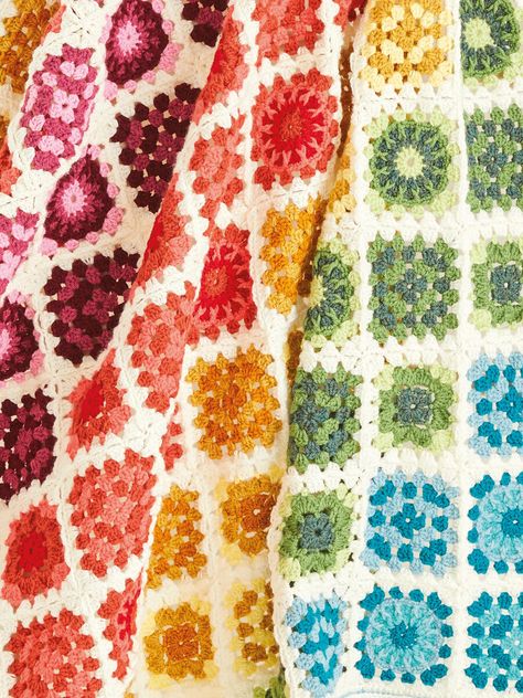 Crochet Gradient, Granny Square Blanket Pattern, Square Blanket Pattern, Double Knitting Patterns, 4mm Crochet Hook, Account Closed, Crochet Granny Square Blanket, Knitting Needles Sizes, Crochet Granny Square