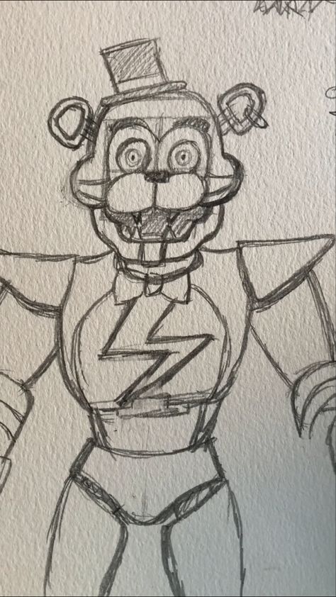 Glamrock Freddy Sketch, Five Nights At Freddy's Drawings Easy, Monty Fnaf Drawing, Fnaf Drawings Sketches Easy, Fnaf Doodles Easy, Foxy Drawings Fnaf, Fnaf Sketches Easy, Fnaf Easy Drawings, Easy Fnaf Drawings