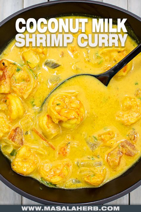 Shrimp Yellow Curry, Yellow Curry Shrimp Recipe, Curried Shrimp And Rice, Curry Prawns Recipes Coconut Milk, Curried Prawns Recipes, Curried Shrimp Recipes, Coconut Milk Shrimp Recipe, Coconut Shrimp Curry Recipe, Coconut Curry Shrimp Recipe