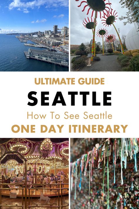 Do you have just a very short time to spend in Seattle? Well, grab your coffee and your sense of humor because we’re about to take you on our whirlwind adventure with the best Seattle one-day itinerary. Now, we all know that trying to see a city as vibrant and diverse as the Emerald City in 24 hours is a bit like speed dating – you only get a glimpse “behind the curtain”. Read on to find out how to squeeze in all the sights, sounds, and tastes of Seattle while keeping your sanity intact. Seattle In September, Seattle Attractions, Seattle Itinerary, Seattle Must Do, One Day In Seattle, Seattle In A Day, Seattle Aesthetic, Seattle Weekend, Day Trips From Seattle