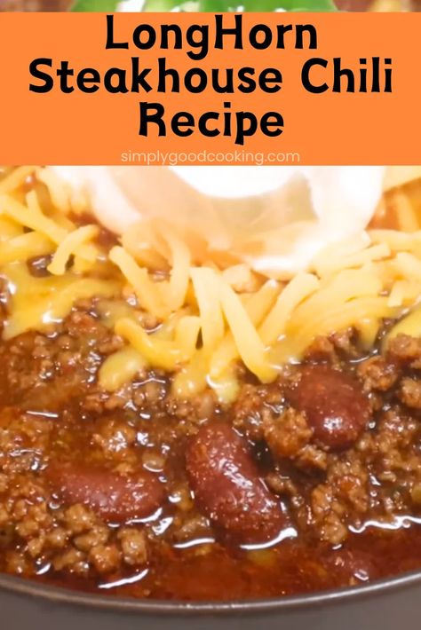 Restaurant Chili Recipes, Outback Tasmanian Chili Recipe, Longhorn Chili Recipe, The Food Charlatan Recipes, Saturday Food Ideas, Steakhouse Chili Recipe, Hillbilly Chili Recipe, Chili Recipe Mccormick, Championship Chili Recipe