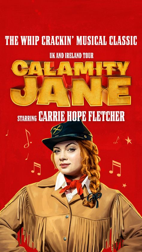 We have some fantastic theatre news for you today as Jamie Wilson Productions is delighted to announce the revival of The Watermill Theatre’s whip-crackin’ production of the Broadway and West End hit musical Calamity Jane starring Carrie Hope Fletcher which will tour the UK and Ireland from January 2025 prior to the West End. The show is heading to Venue Cymru in Llandudno.  #calamityjane #carriehopefletcher #venuecymru #musicaltheatre #musical #llandudno #northwales #conwy  #blazingminds Cinderella Original, Carrie Hope Fletcher, Top 10 Films, Calamity Jane, Concept Album, Ride Along, Classic Songs, Movie Titles, North Wales