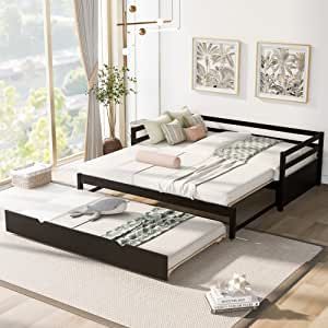 Double Daybed, Day Bed Frame, Pop Up Trundle, Wooden Daybed, Twin Daybed With Trundle, Sofa Bed Bedroom, Sofa Bed Frame, Twin Trundle Bed, Twin Daybed