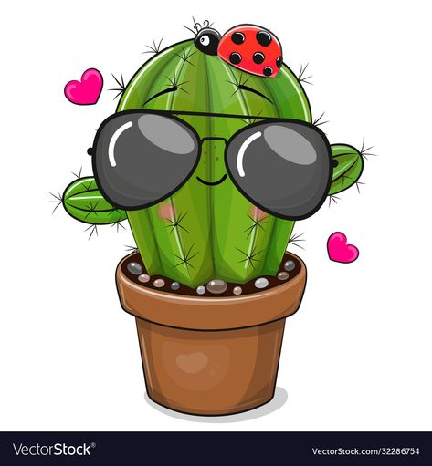 Cactus Cartoon, Cartoon Cactus, Cactus Clipart, Cactus Drawing, Cactus Illustration, Images Kawaii, Cactus Art, Kawaii Doodles, Cactus Y Suculentas