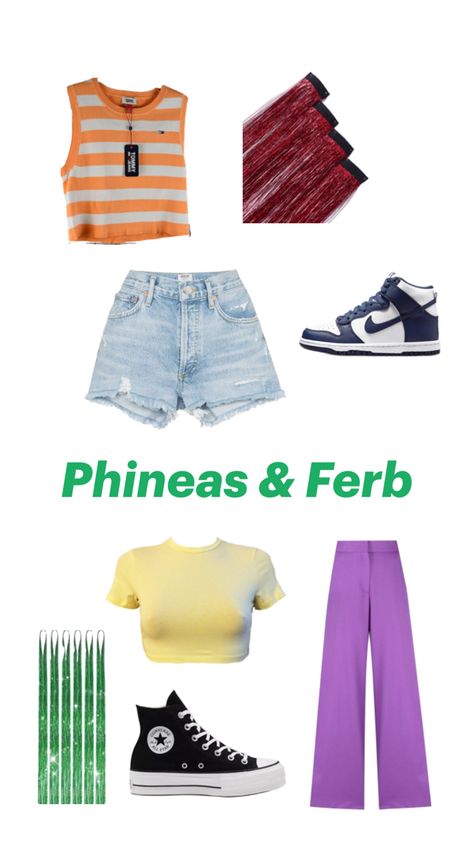 Ferb Halloween Costume, Phineas And Ferb Costume, Halloween Parejas, Matching Halloween Costumes, Phineas Y Ferb, Duo Costumes, Bff Halloween Costumes, Pretty Halloween Costumes, Solo Costume