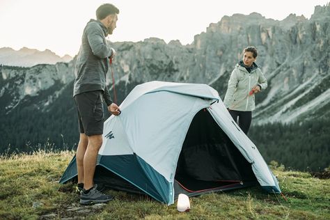 Decathlon Introduces Hugely Innovative Two Seconds Easy Tent | Field Mag Trampoline Tent Cover, Pop Up Camping, Pyramid House, Trampoline Tent, Car Tent Camping, Camp Brand, 2 Person Tent, Frame Cabin, Backyard Camping