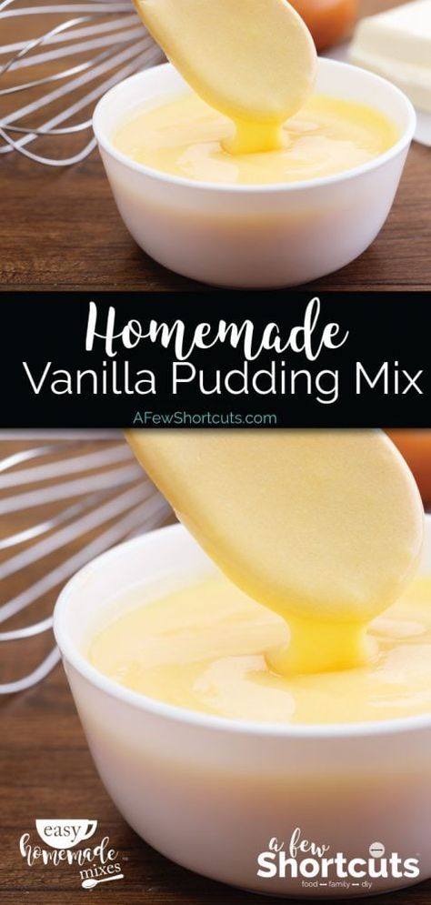 Diy Sauces, Desserts Pudding, Homemade Vanilla Pudding, Dry Mixes, Homemade Pudding, Homemade Mixes, Vanilla Pudding Mix, Pudding Desserts, Creamy Desserts