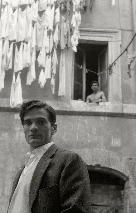 Pier Paolo Pasolini in Rome, 1953. Photo by Herbert List. Herbert List, Andreas Gursky, Pier Paolo Pasolini, Clothes Hanging, Movie Directors, Septième Art, Henri Cartier Bresson, Lgbt Love, Vintage Italy