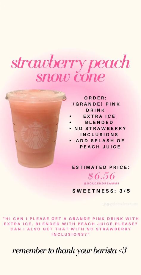 Smoothie King Orders, Starbucks Drinks Strawberry, Summer Starbucks Drinks, Starbucks Copycat Recipes Drinks, Starbucks Drink Menu, Starbucks Secret Menu Recipes, Starbucks Tea, Fun Drink Recipe, Cold Starbucks Drinks