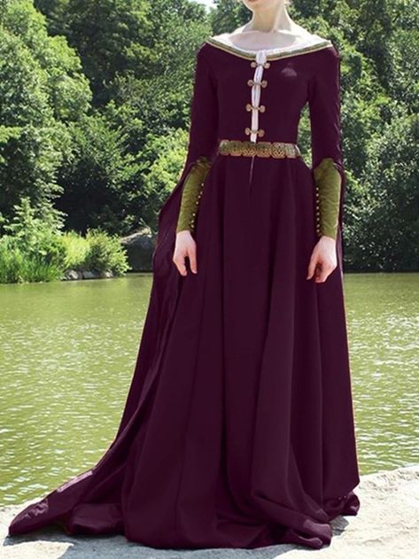 Vintage Cotton Dress, Vintage Dresses Online, Medieval Clothes, Causal Dresses, Fantasy Dresses, Queen Dress, Medieval Dress, Medieval Clothing, Medieval Fashion