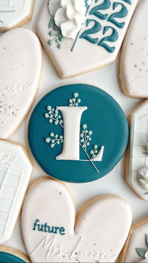 Monogram Decorated Cookies, Letter Cookies Decorated, Initial Cookies, Wedding Biscuits, Wedding Cookies Decorated, Birthday Sugar Cookies, Anniversary Cookies, Engagement Cookies, Bridal Cookies