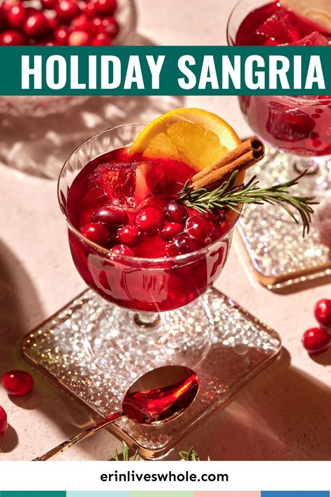 What's a holiday party without a signature drink? Enter holiday sangria - a festive, flavorful twist on the traditional Spanish punch. This holiday sangria recipe, packed with dry red wine, luscious apple cider, tangy cranberry juice, and a generous splash of triple sec, will surely be the star of your holiday table! Wine Punch Recipes, Holiday Sangria Recipes, Holiday Margaritas, Sangria Punch, Wine Punch, Holiday Sangria, Apple Pork Chops, Work Christmas Party, Cranberry Cocktail