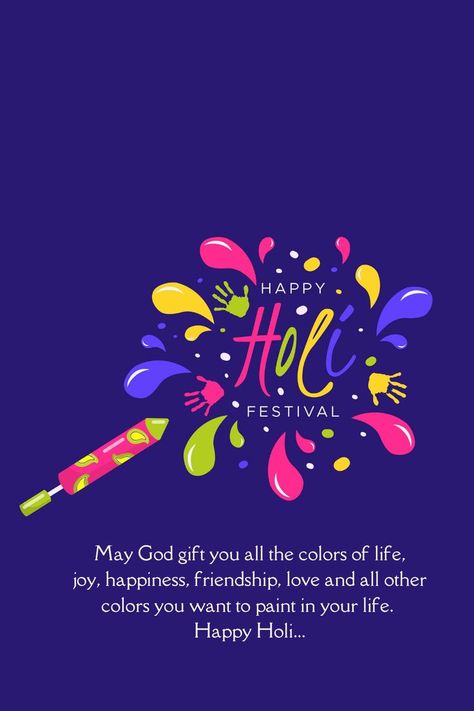 HAPPY HOLI ... Happy Holi Wishes Creative, Holi Wishes Creative, Holi Festival Wishes, 25th Anniversary Wishes, Holi Wishes Quotes, Holi Wallpaper, Happy Holi Greetings, Holi Messages, Holi Wishes Images