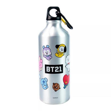 BT21 x Line Friends aluminium water bottle Details: Miniso bt21 collection! #tsuvishop #bts #bt21 #bt21waterbottle #btsmerch #bt21merch #btsshop #bt21shop #bt21miniso #waterbottle #bt21tata Bt21 Collection, Bt21 Characters, Unique Water Bottle, Friends Camping, Camping Shop, Bts Bt21, Aluminum Water Bottles, Camping Signs, Aluminum Bottle