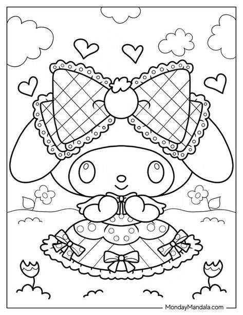 24 My Melody Coloring Pages (Free PDF Printables) Coloring pages for kids #coloringpagesforkids Coloring page for kids #coloringpageforkids Kids coloring page #kidscoloringpage 15.503 Kuromi And My Melody Coloring Page, Sanrio Characters Coloring Pages, My Melody Coloring Pages, My Melody Coloring, Melody Coloring Pages, Colouring Sheets For Adults, Pikachu Coloring Page, Hello Kitty Bed, Family Coloring Pages