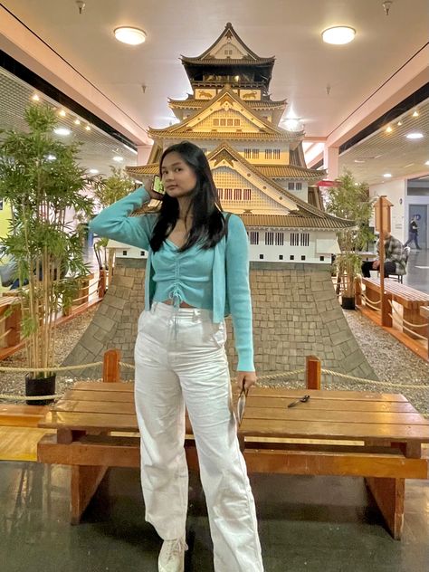 outfit, white sneakers, japan, japantown, uwu, lol, plant, kawaii, blue outfit, teal outfit, scrunched top, cardigan Turquoise Cardigan Outfit, Teal Scarf Outfit, Turquoise Outfit Aesthetic, Plant Kawaii, Overwatch Oc, Blue Top Outfit, Teal Outfit, Cardigan Outfit Aesthetic, Indie Aesthetic Outfits