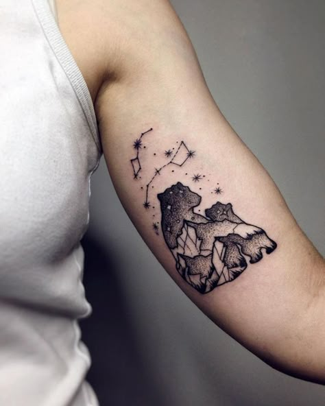 Momma Bear Tattoo, Baby Bear Tattoo, People Architecture, Mother Son Tattoos, Hipster Tattoo, Elephant Tattoo Design, Architecture Nature, Double Exposure Photography, Bear Tattoos