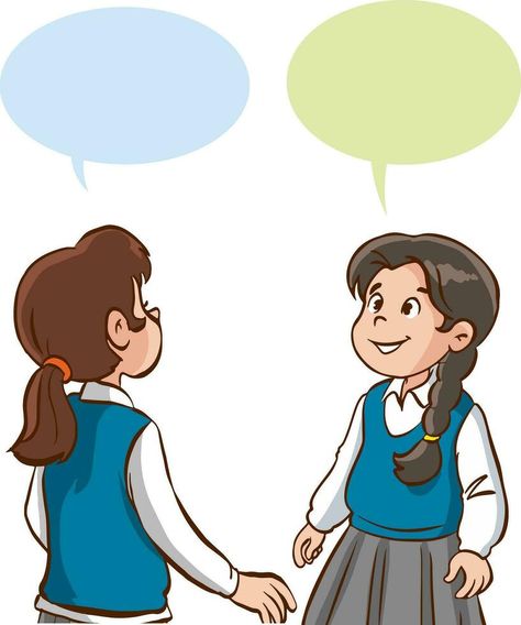 vector illustration of  little cute students studying talking Talking Illustration, Talking Drawing, Student Illustration, Student Clipart, Book Art Projects, Student Cartoon, English Learning Books, Learning Books, Box Crafts